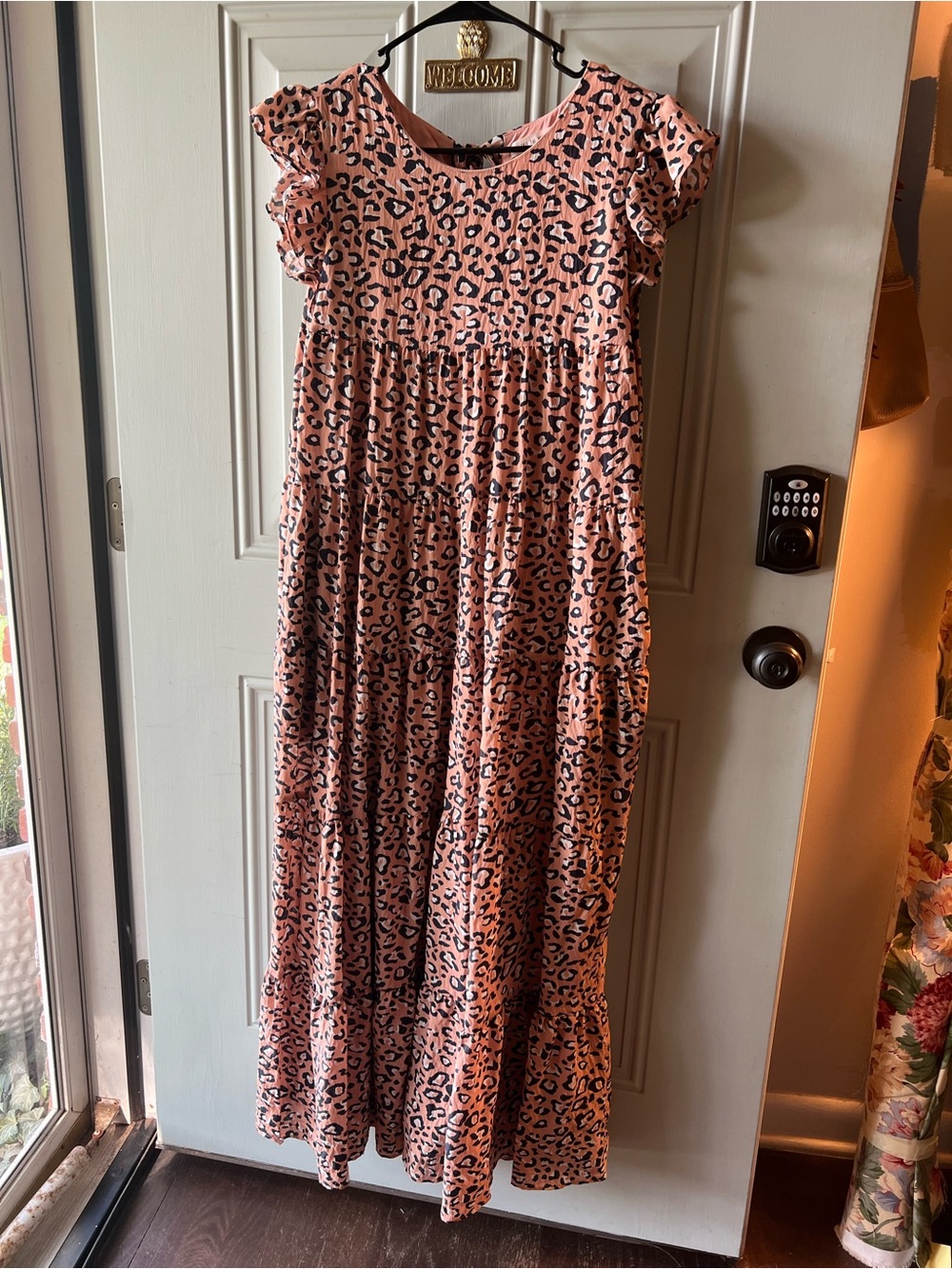 Free the Roses Peach Leopard Print Maxi Dress